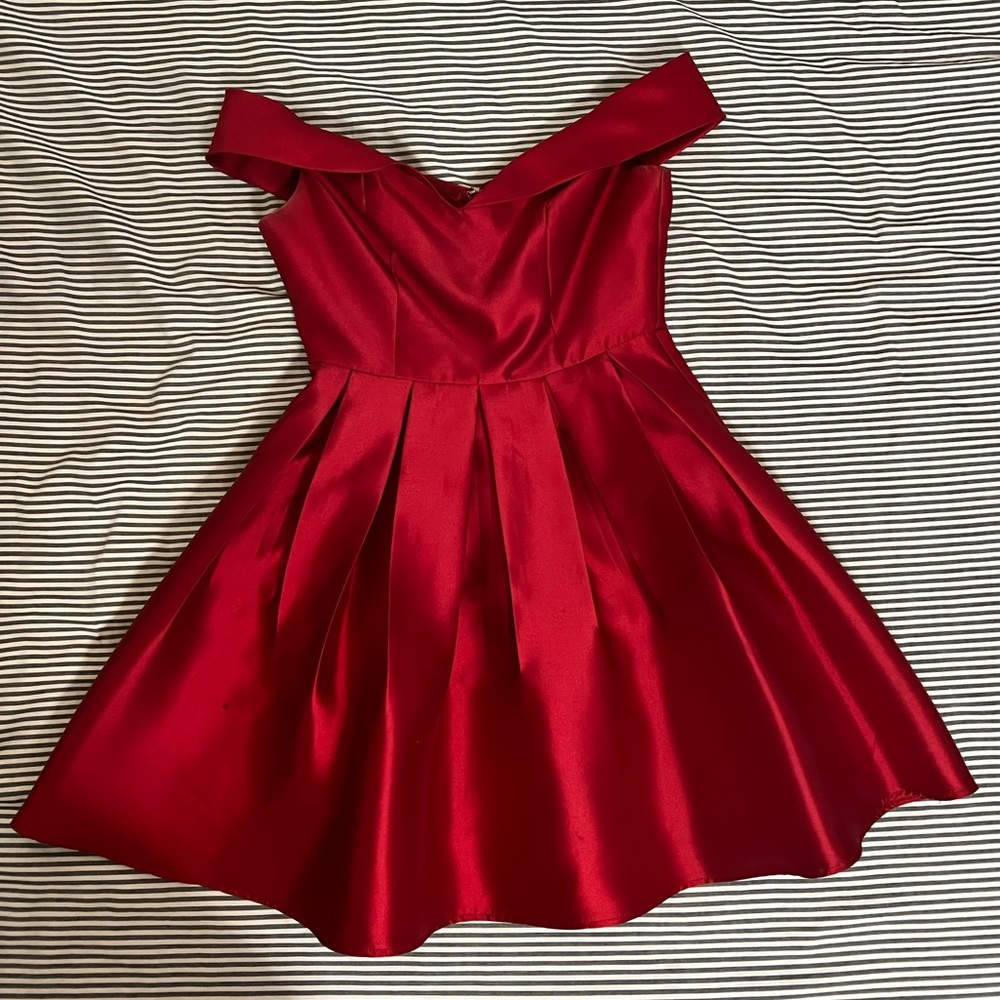 Prom Girl Red Satin Dress